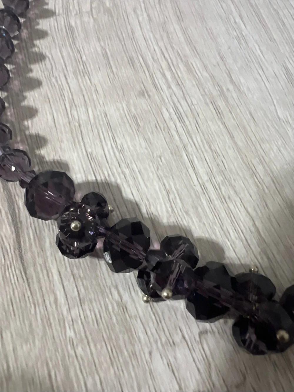 Purple Crystal Bead Necklace - Unbranded